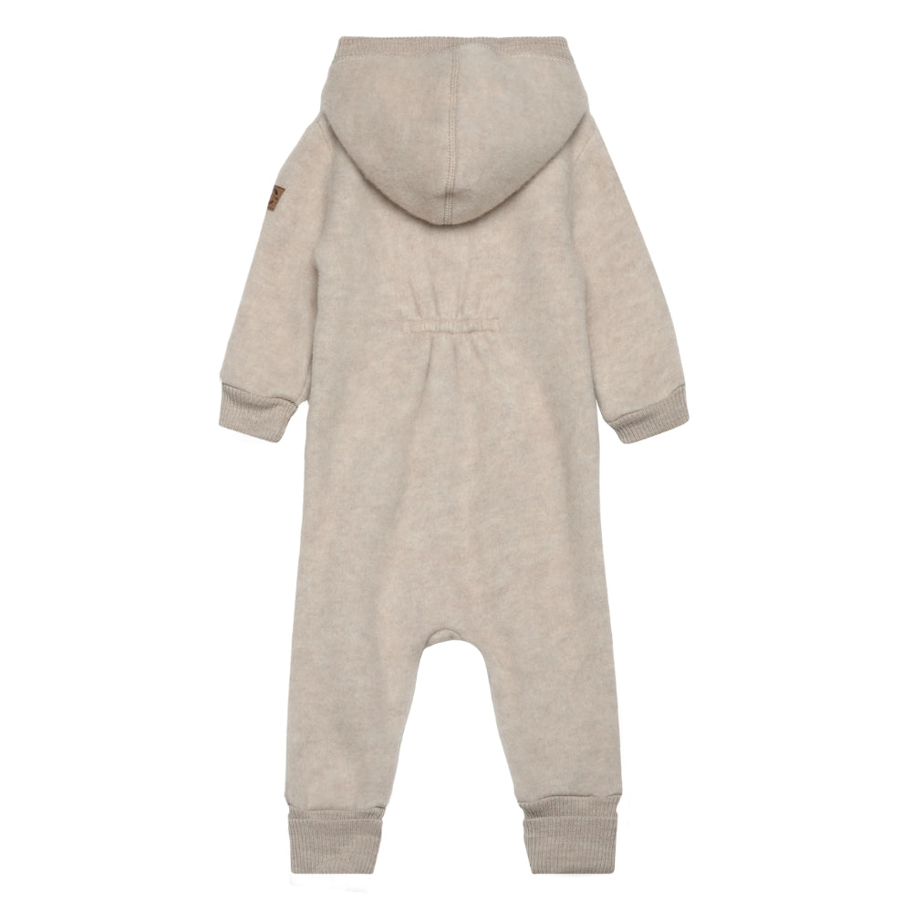 Mikk line kombinezon niemowlęcy z kapturkiem z wełny merino Melange Offwhite
