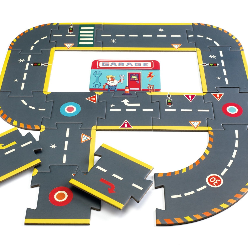 Djeco Puzzle dla dzieci Ulice Crazy Motors