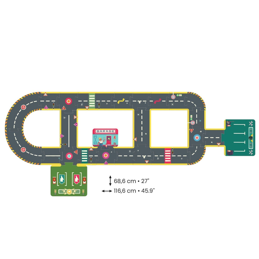 Djeco Puzzle dla dzieci Ulice Crazy Motors