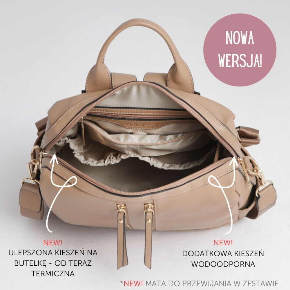 Joissy Plecak i torba dla mamy 2w1 JOISSY MINI sand / light gold 2.0