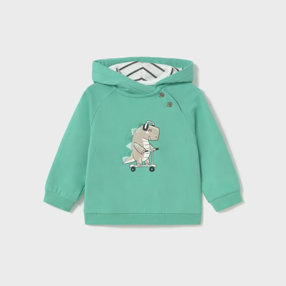 Bluza niemowlęca Mayoral z dinozaurem w kolorze lazurowym 12M