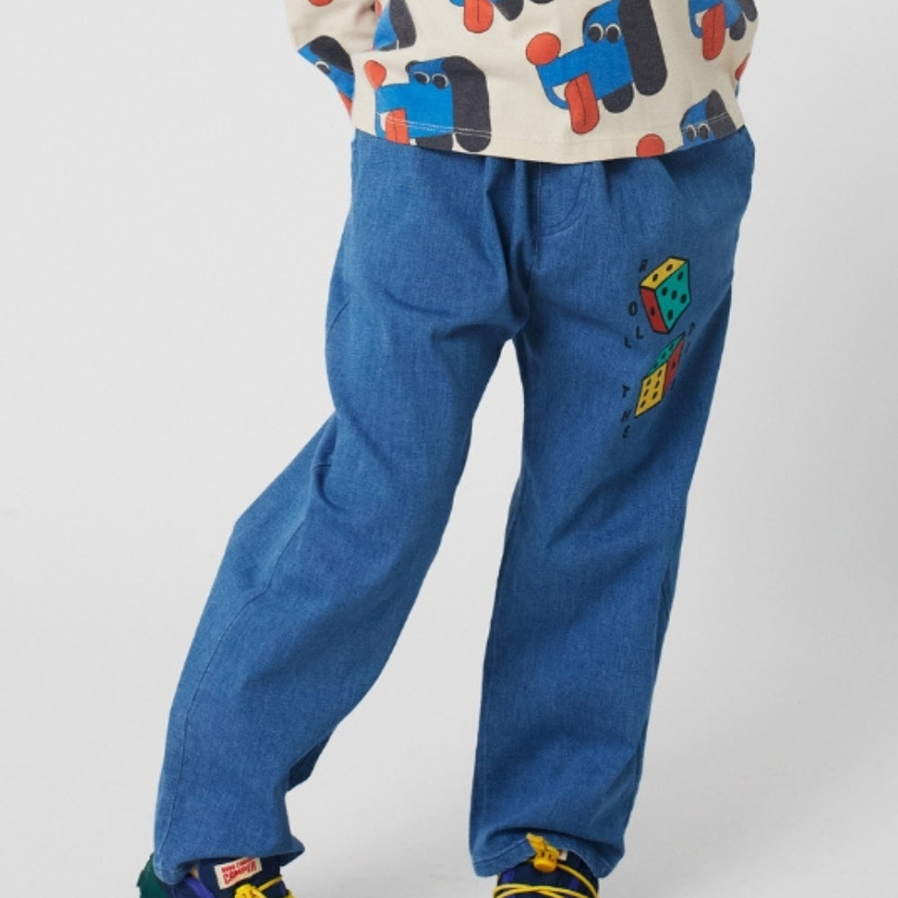 Bobo Choses Spodnie dla dzieci Roll the Dice Navy Blue