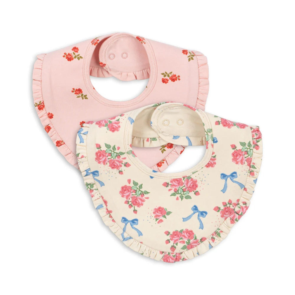 Konges Slojd Śliniaki niemowlęce z falbanką Bella rosita/Rosa pink