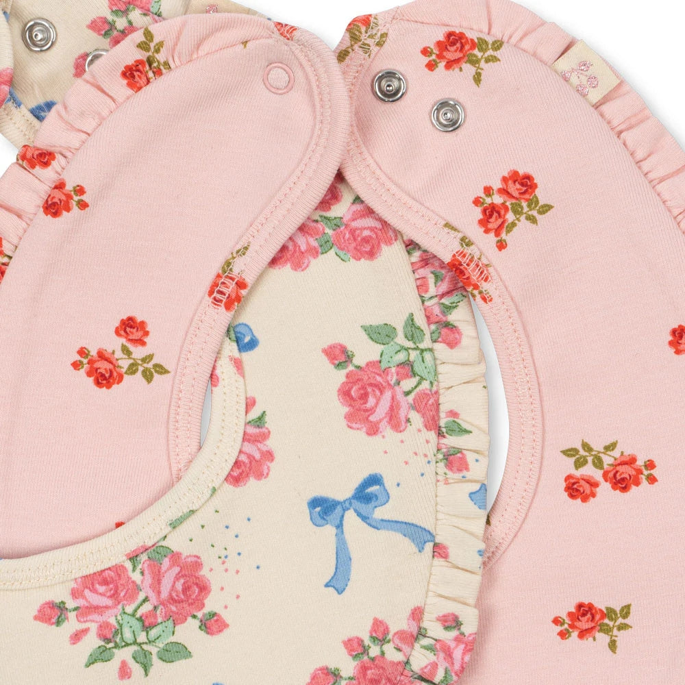 Konges Slojd Śliniaki niemowlęce z falbanką Bella rosita/Rosa pink