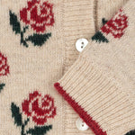 Konges Slojd Sweterek dziecięcy wełniany z kołnierzykiem Belou Knit Rose