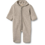 Wheat Kombinezon niemowlęcy z wełny merino Ata Khaki Melange