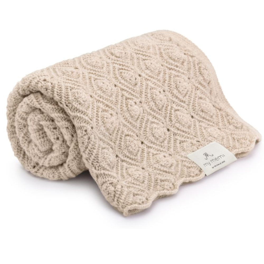 Memi Kocyk z wełny merino Warm beige pearl