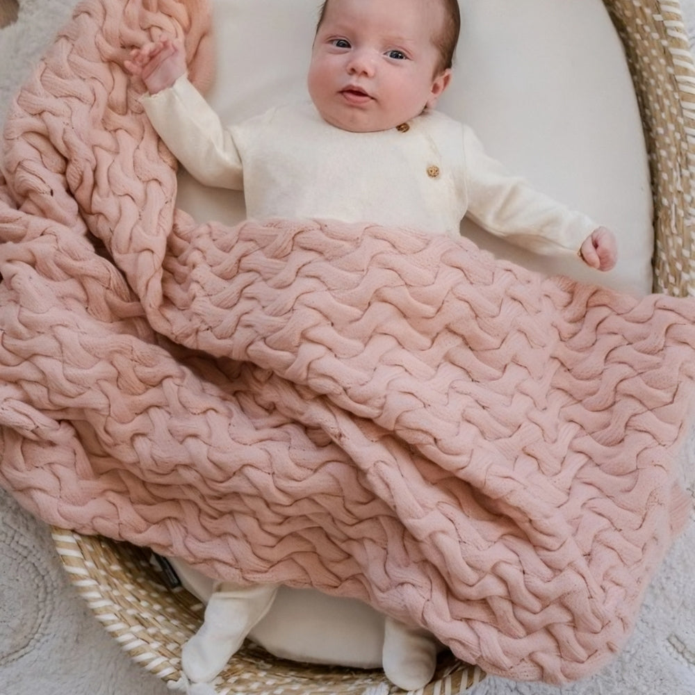 La Millou Kocyk z wełny merino Stoned Pink