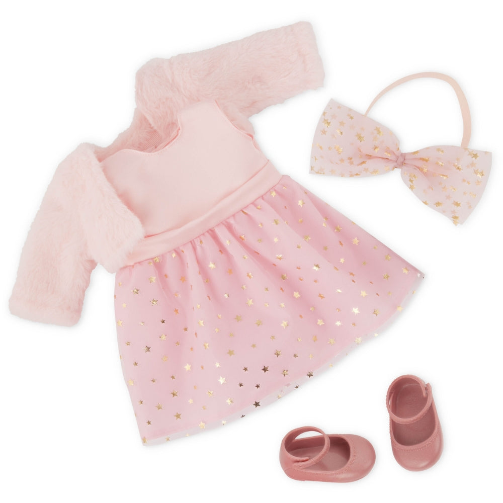 OurGeneration Lalka Miranda blondynka w jasnoróżowej stylizacji 46cm