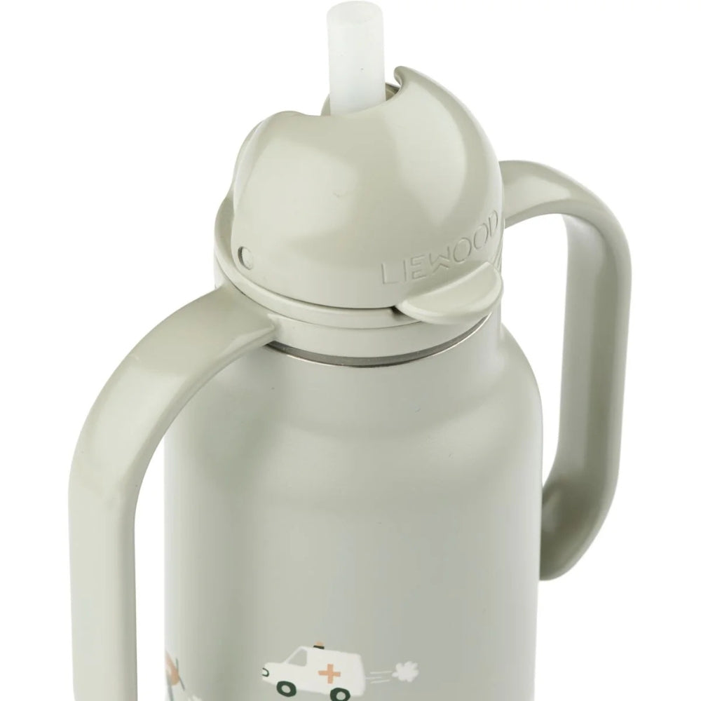Liewood Bidon termiczny dla dzieci Kimmie 250 ml Vehicles / Dove blue