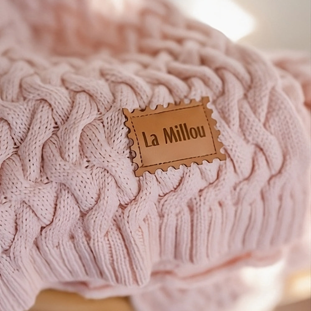 La Millou Kocyk z wełny merino Stoned Pink