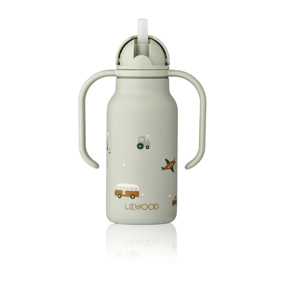 Liewood Bidon termiczny dla dzieci Kimmie 250 ml Vehicles / Dove blue