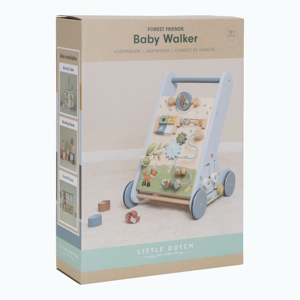 SKAZA Little Dutch Drewniany chodzik edukacyjny dla dzieci pchacz Forest Friends