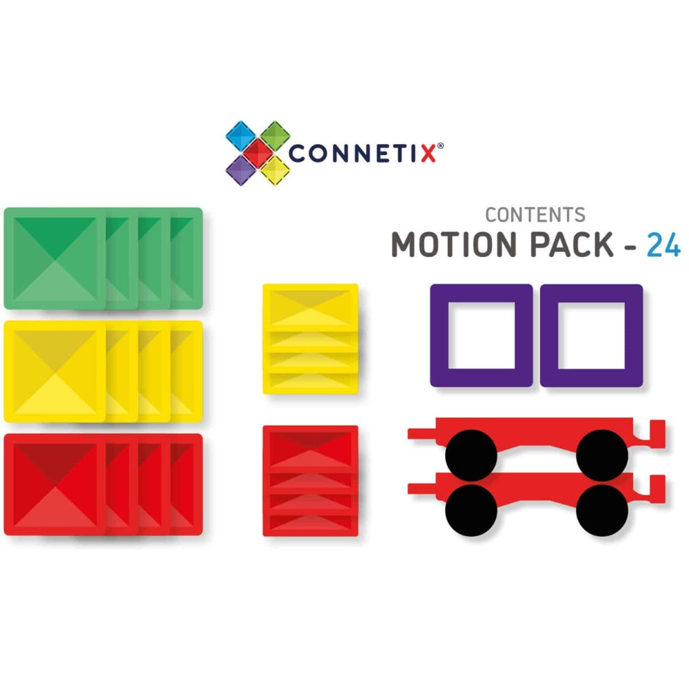 Connetix Klocki magnetyczne dla dzieci Rainbow Motion Pack 24el.