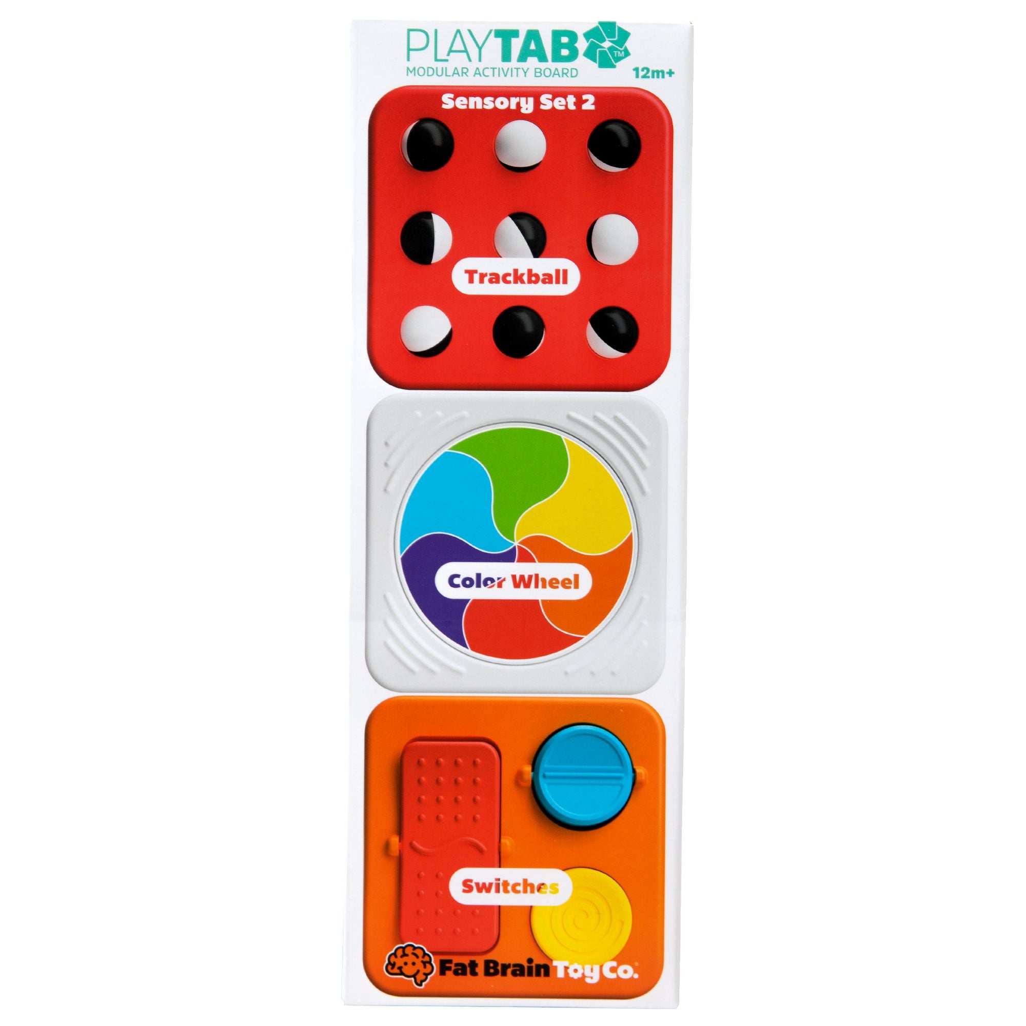 Fat Brain Toys PlayTab Sensoryczne Kwadraty. Zestaw 2 z Biało-Czarnymi Kuleczkami