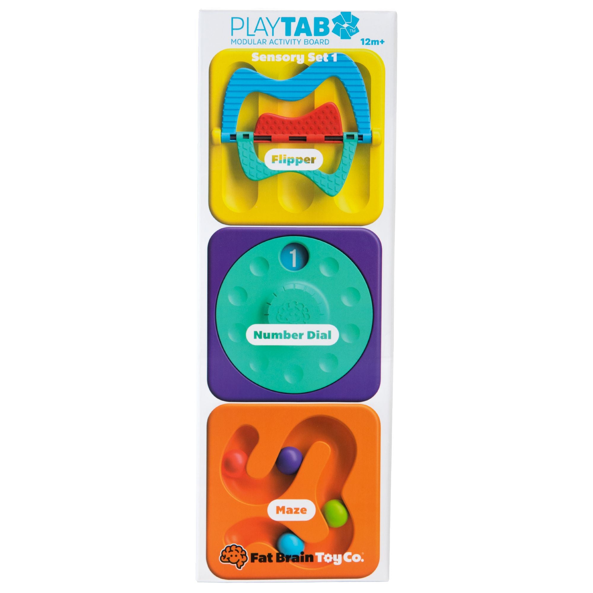 Fat Brain Toys PlayTab Sensoryczne Kwadraty Zestaw 1 z Przekładankami