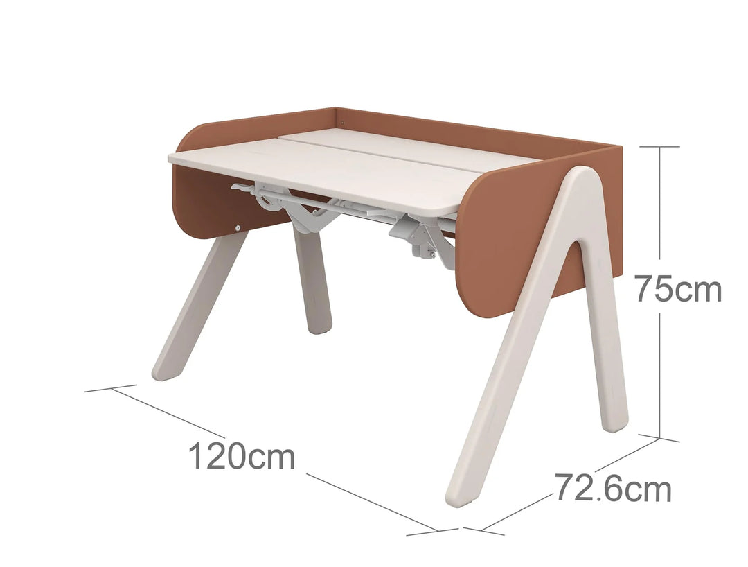 Flexa Ergonomiczne biurko dla dzieci Woody Light Blush Grey Washed Pine