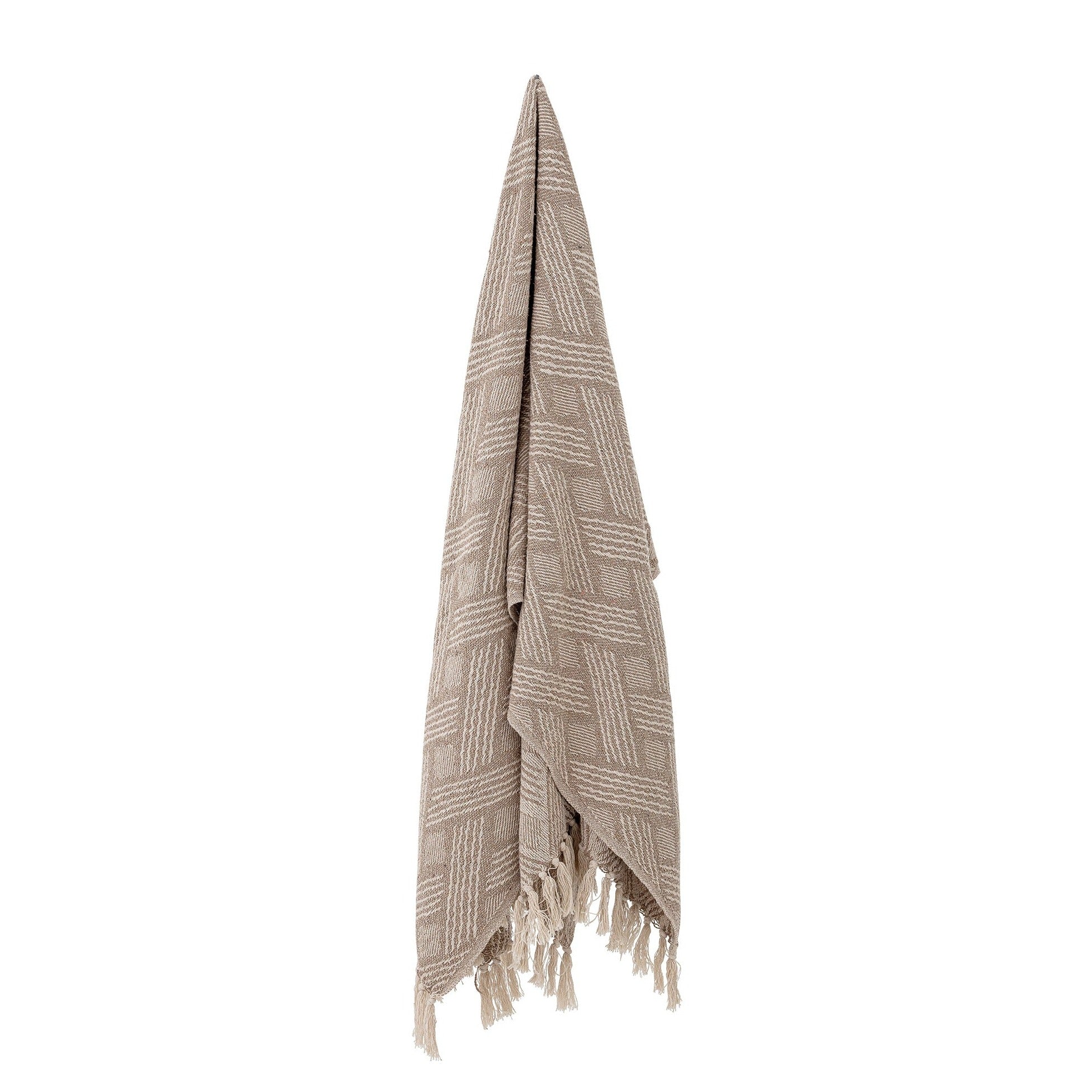 Bloomingville Koc bawełniany Ghina Throw Nature Recycled Cotton