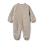 Wheat Kombinezon niemowlęcy z wełny merino Levi Khaki Melange