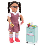 Our Generation Szafka na kółkach, z tornistrem i przyborami szkolnymi