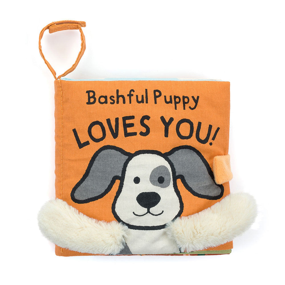 Jellycat Książeczka sensoryczna dla niemowlaka Bashful Puppy Loves You