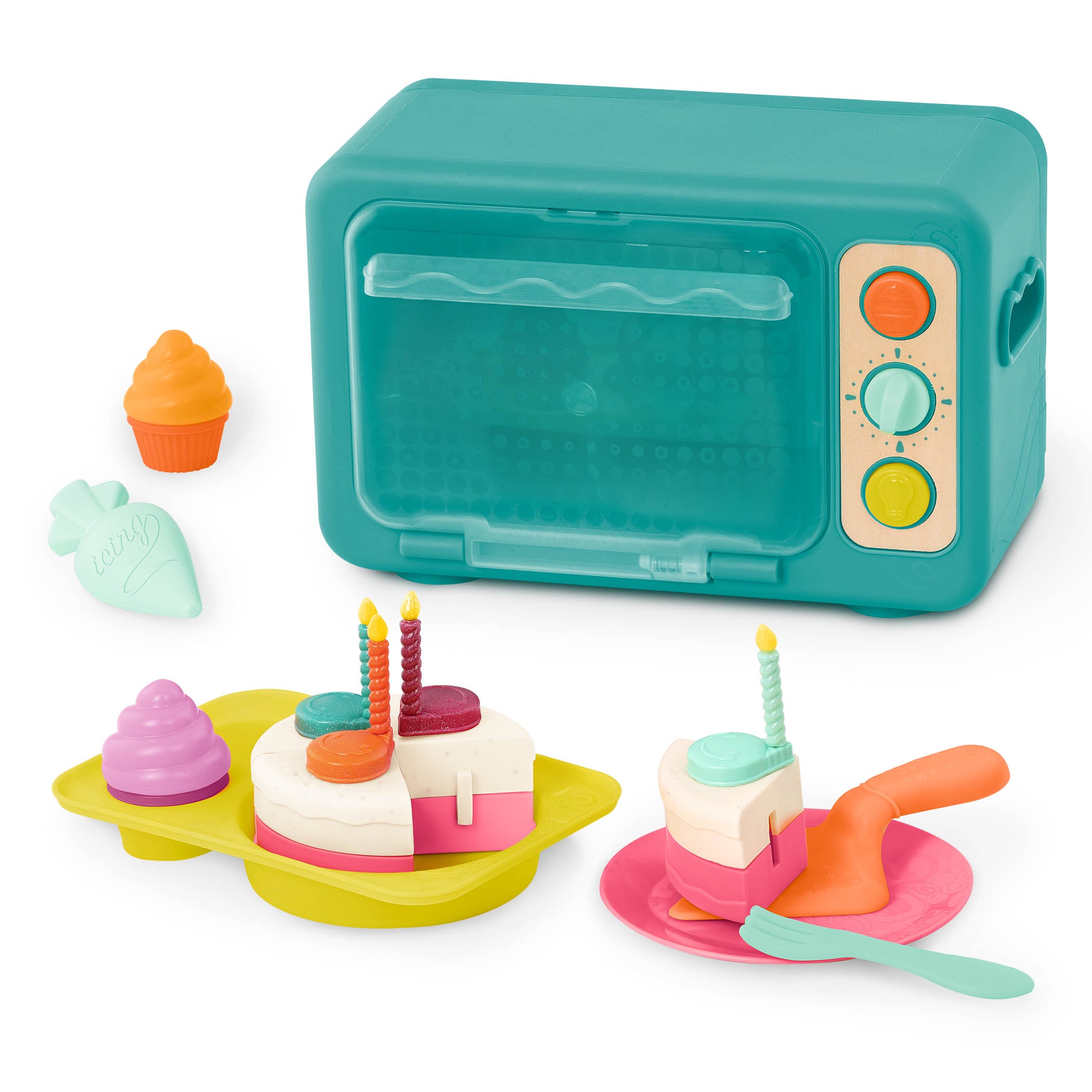 B.Toys Akcesoria do kuchni dla dzieci Mini Chef Bake a Cake Playset Piekarnik z tortem i odgłosami