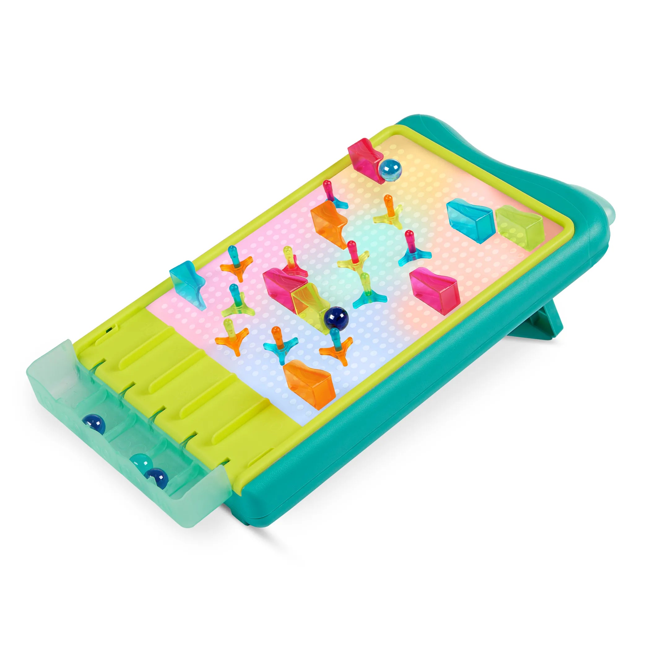 B.Toys Tablica kreatywna i podświetlany tor kulkowy 2w1 Light-Up Marble Drop