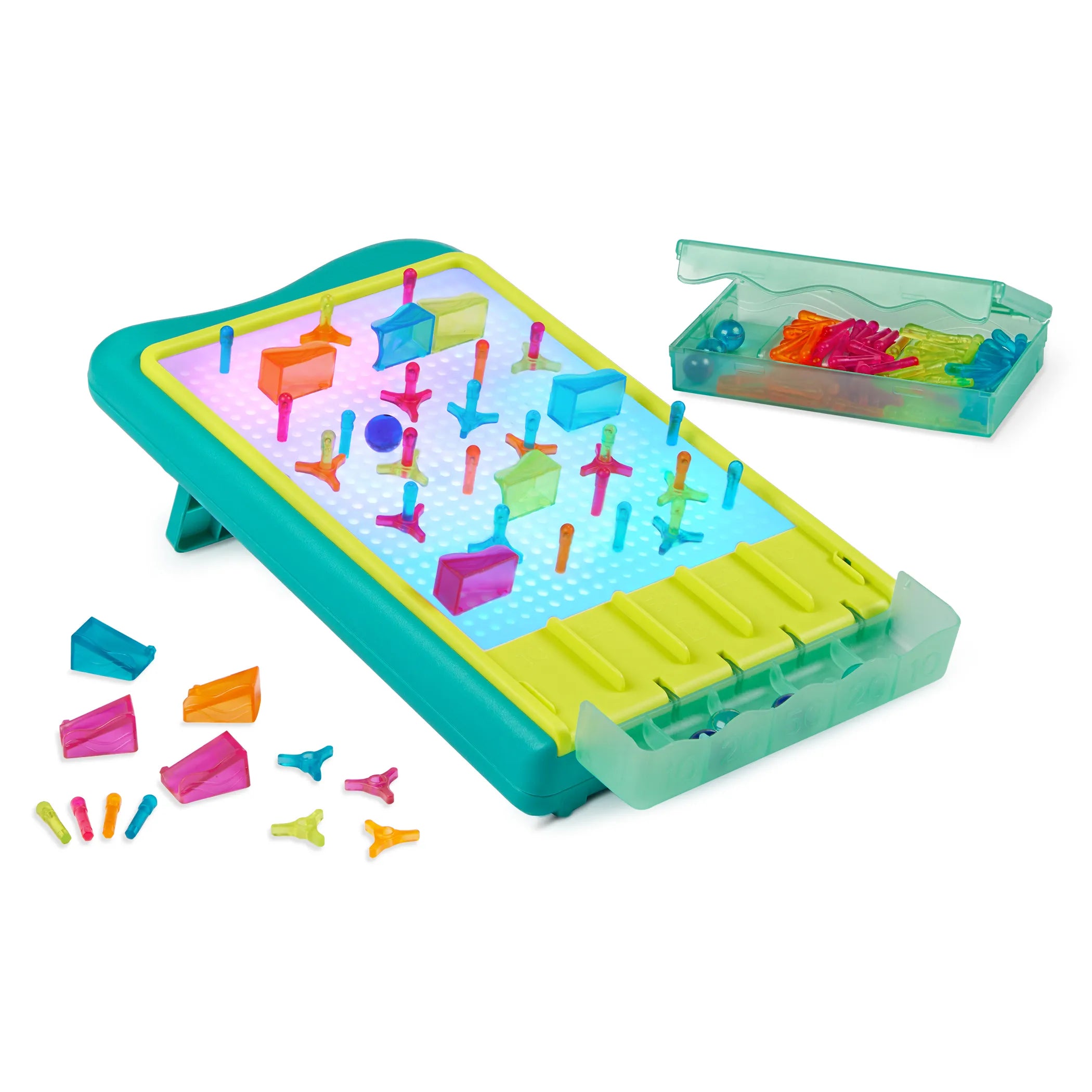 B.Toys Tablica kreatywna i podświetlany tor kulkowy 2w1 Light-Up Marble Drop