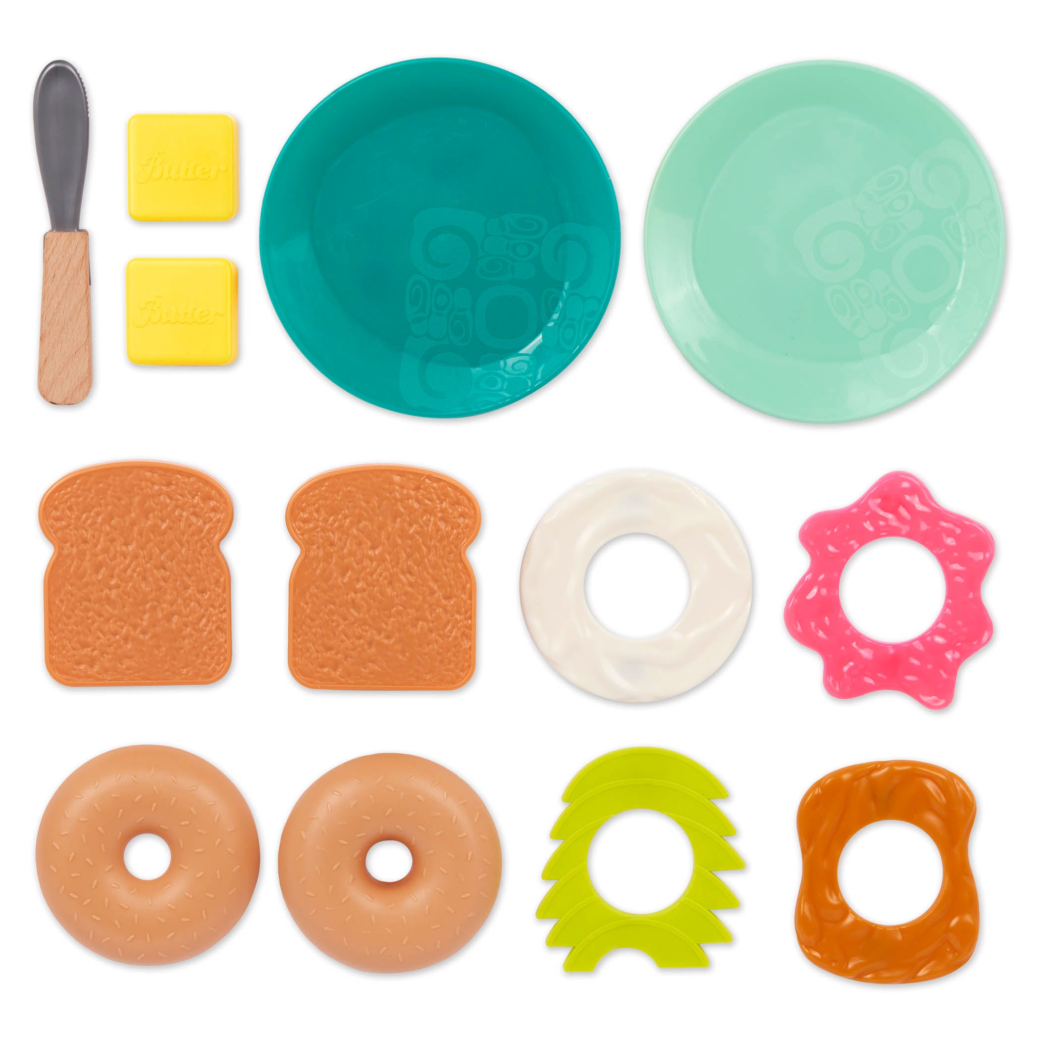 B.Toys Akcesoria do kuchni dla dzieci Mini Chef Breakfast Playset Toster i akcesoria śniadaniowe
