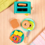 B.Toys Akcesoria do kuchni dla dzieci Mini Chef Breakfast Playset Toster i akcesoria śniadaniowe
