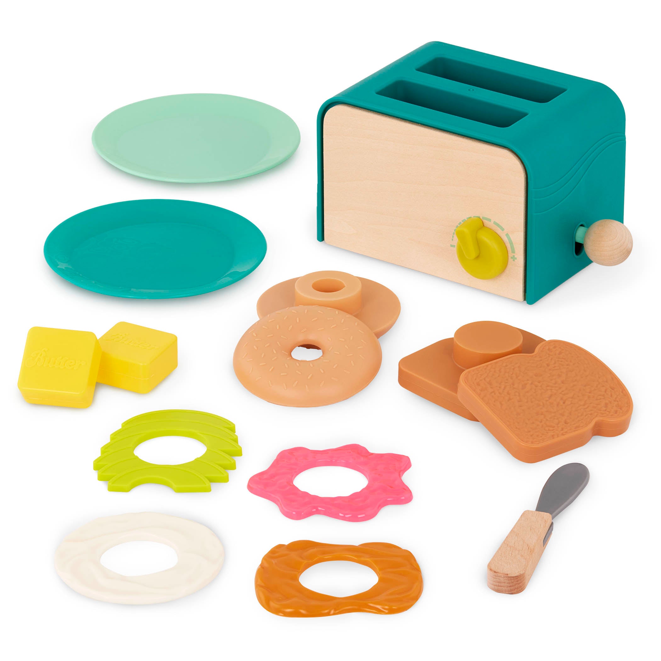 B.Toys Akcesoria do kuchni dla dzieci Mini Chef Breakfast Playset Toster i akcesoria śniadaniowe