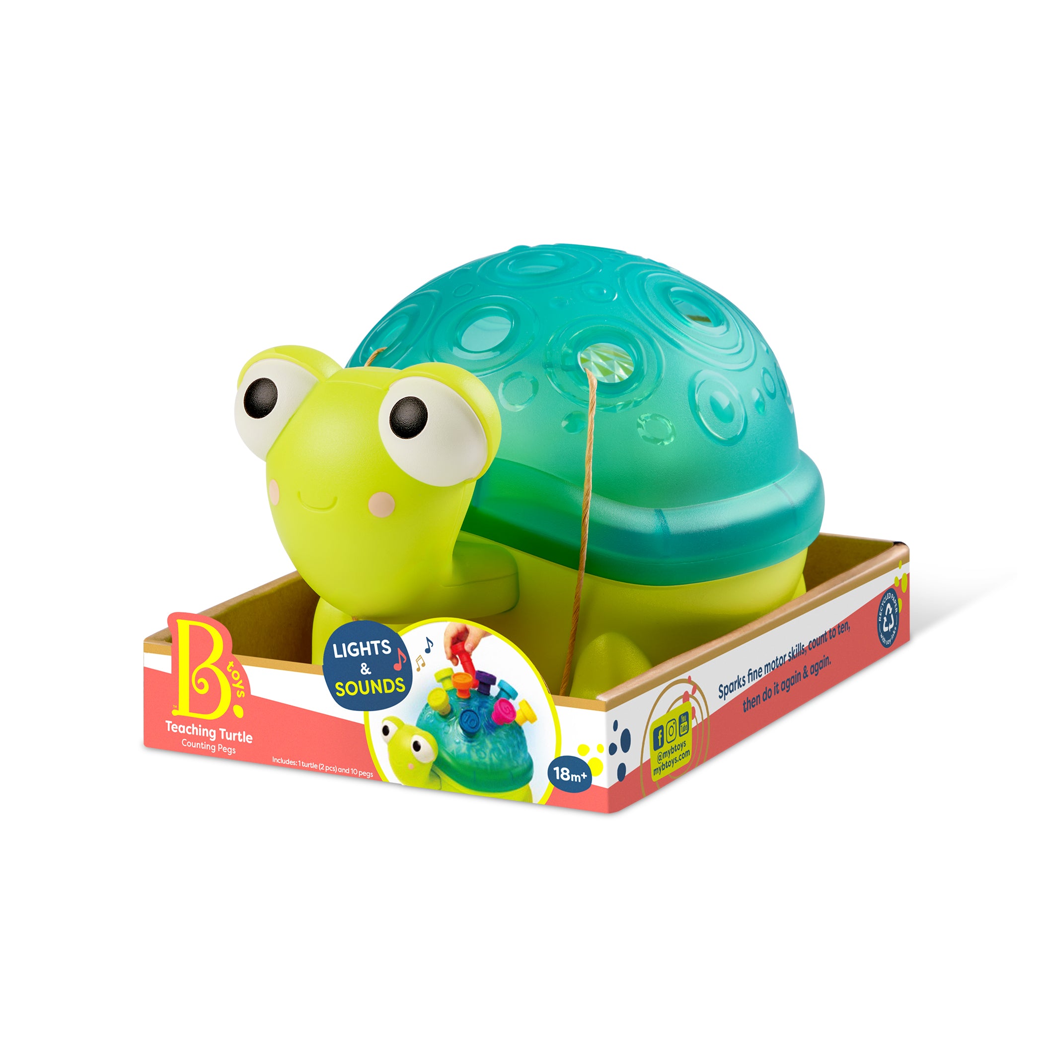 B.Toys Interaktywny Żółw edukacyjny do nauki kolorów i liczenia