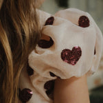 Konges Slojd Sukienka dla dziewczynki tiulowa z cekinami Heartlily Amour Plum