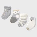 Mayoral Skarpetki dla noworodka Granite vigoré Zestaw 4 par