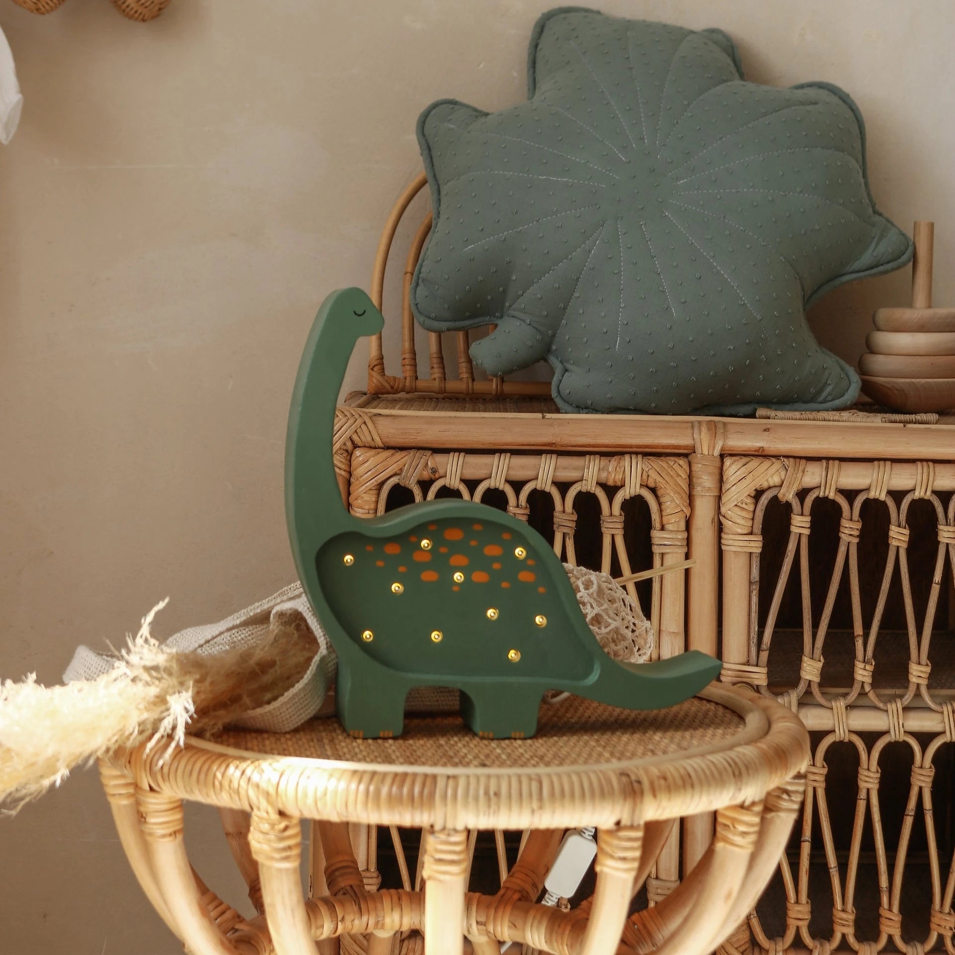 Little Lights Lampka dla dzieci Dino Diplodocus Mini Lamp Military Green