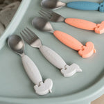 Done by Deer Sztućce dla dziecka Easy-Grip Sand 2 szt.