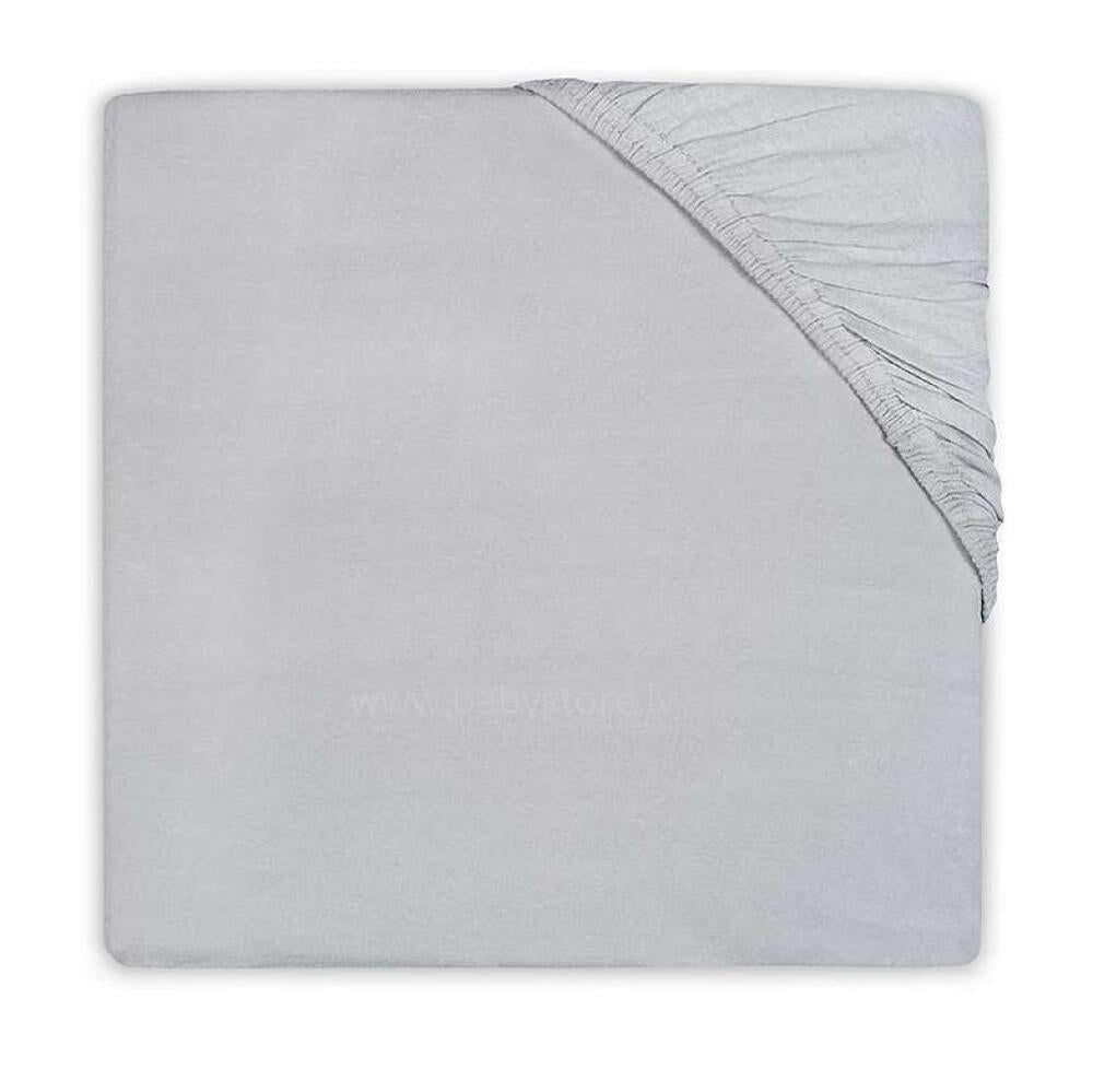 Jollein Prześcieradło z gumką Jersey 60x120cm - Soft Grey