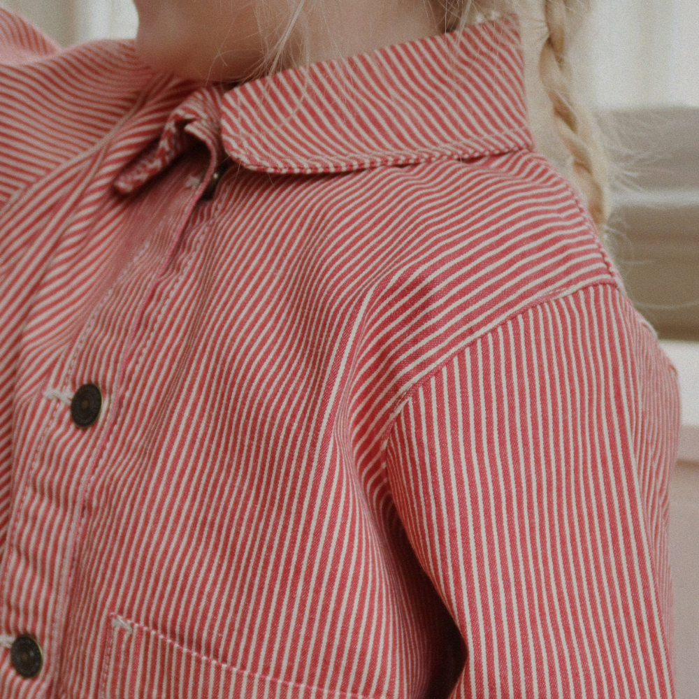 Konges Slojd Koszula dziecięca bawełniana Luc Milk Rouge Stripe