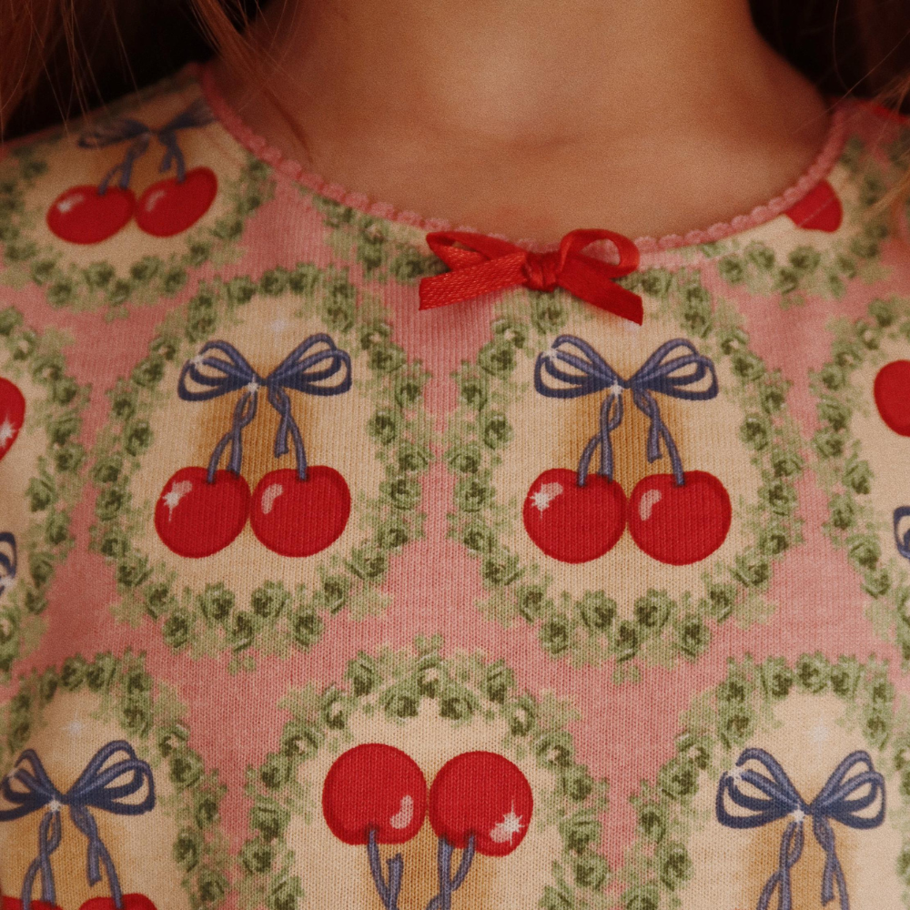 Konges Slojd Bawełniany komplet dla dziewczynki Cherry Bow