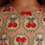 Konges Slojd Bawełniany komplet dla dziewczynki Cherry Bow
