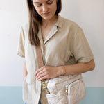 Cam Cam Copenhagen Mała torba do przewijania z pasami do wózka Classic Stripes Camel