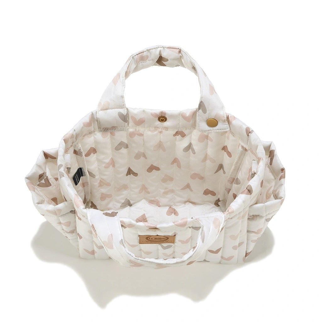 La Millou Organizer do wózka ortalion pikowany Heartbeat Beige