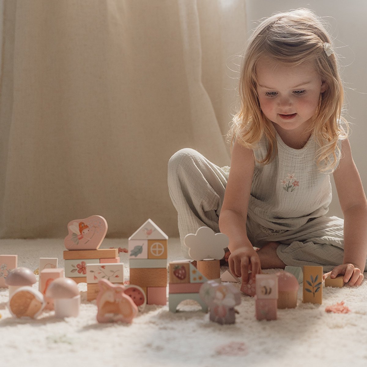 Little Dutch Klocki dla dzieci Fairy Garden FSC różowy