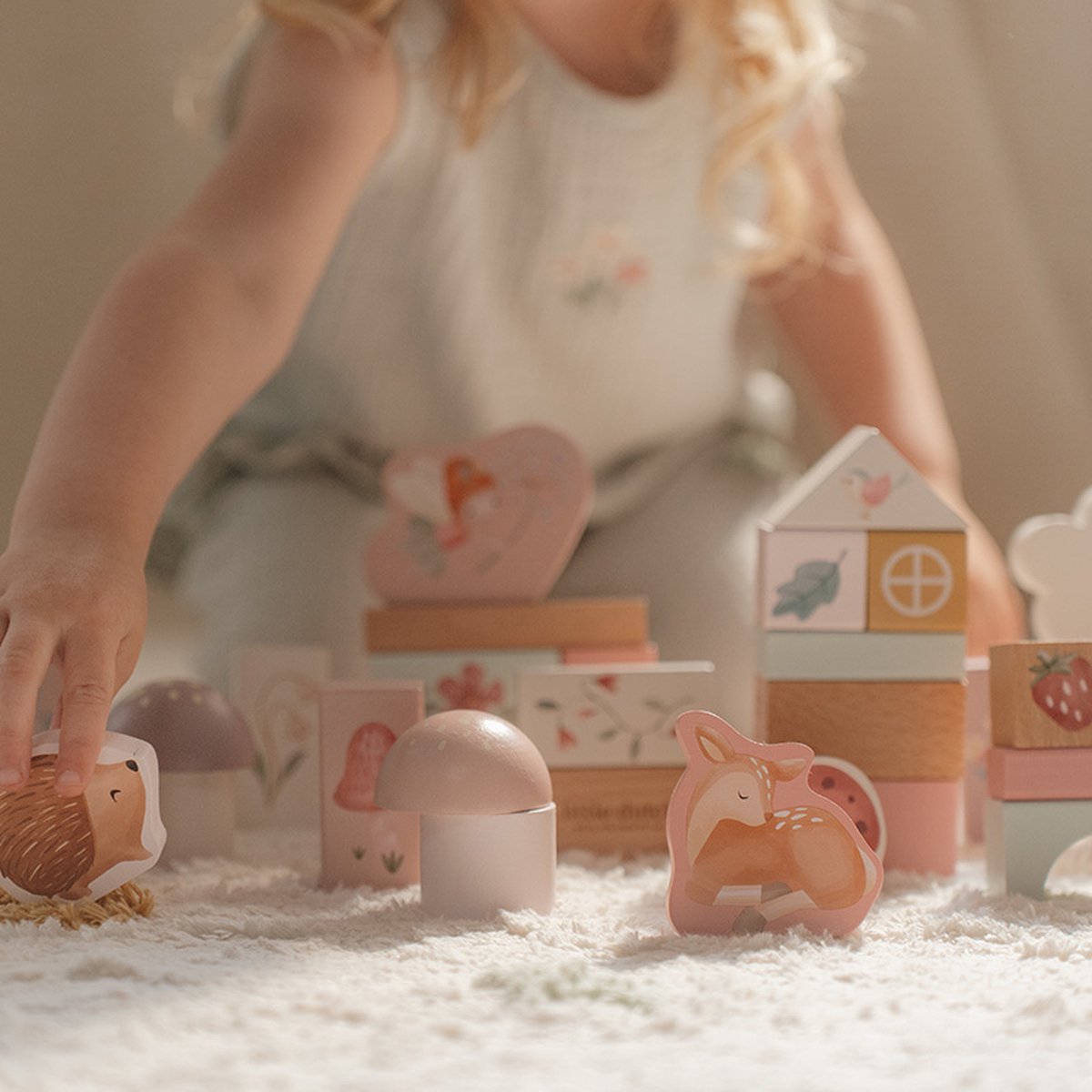 Little Dutch Klocki dla dzieci Fairy Garden FSC różowy