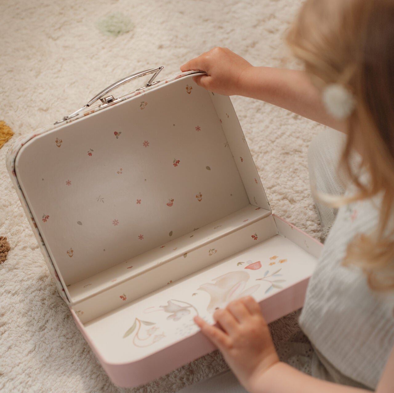 SKAZA Little Dutch Pudełka na zabawki zestaw 2 walizeczek Fairy Garden różowy FSC