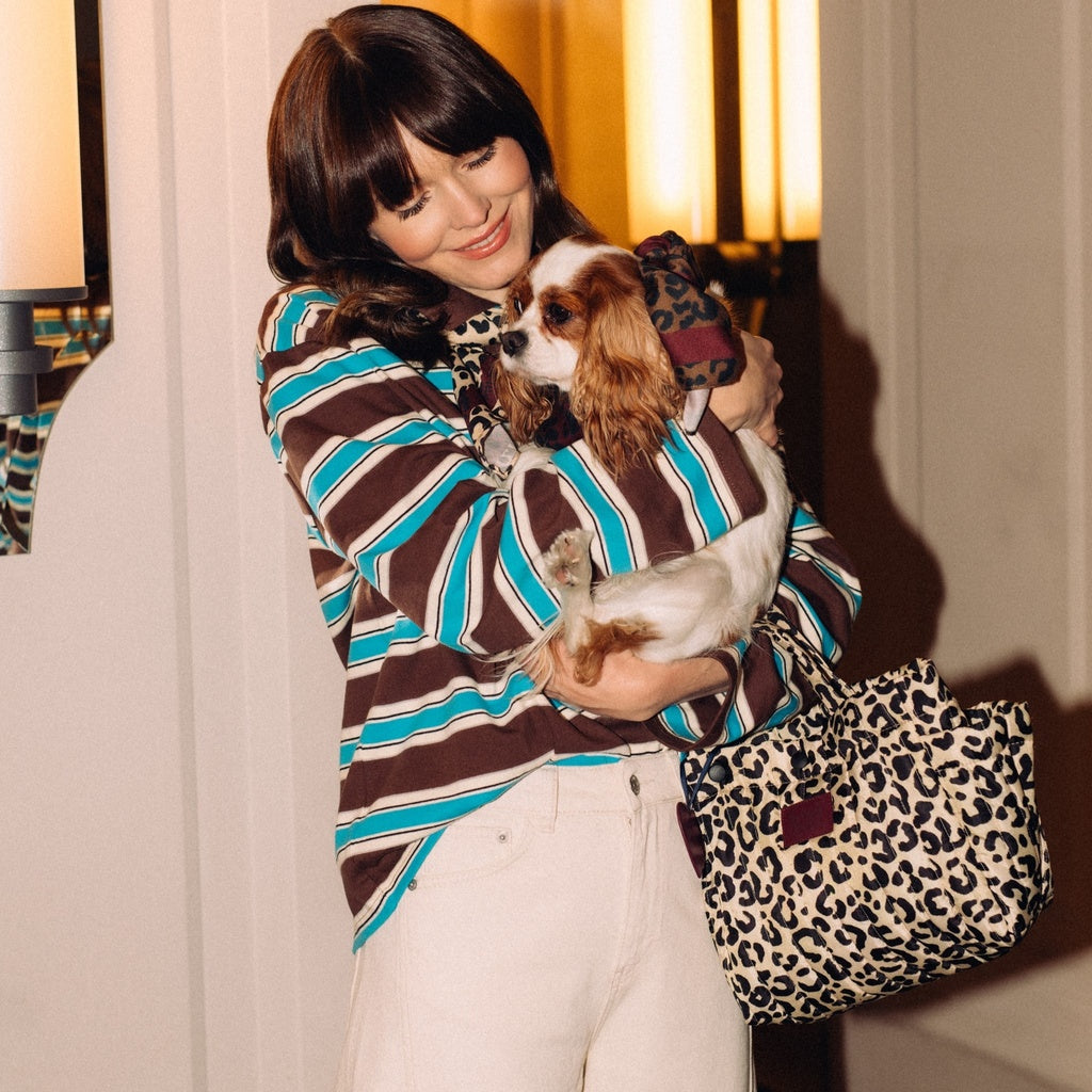 La Millou Organizer do wózka ortalion pikowany Leopard Cream