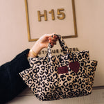 La Millou Organizer do wózka ortalion pikowany Leopard Cream