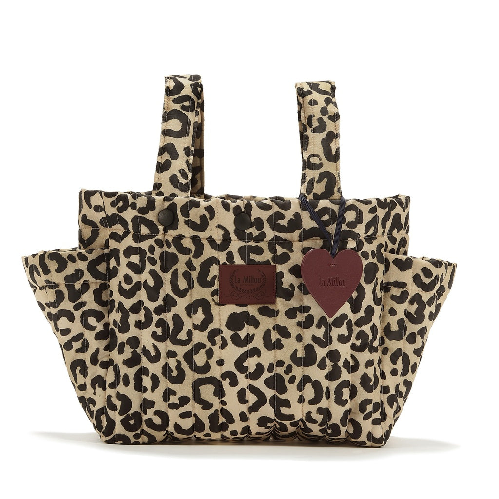 La Millou Organizer do wózka ortalion pikowany Leopard Cream