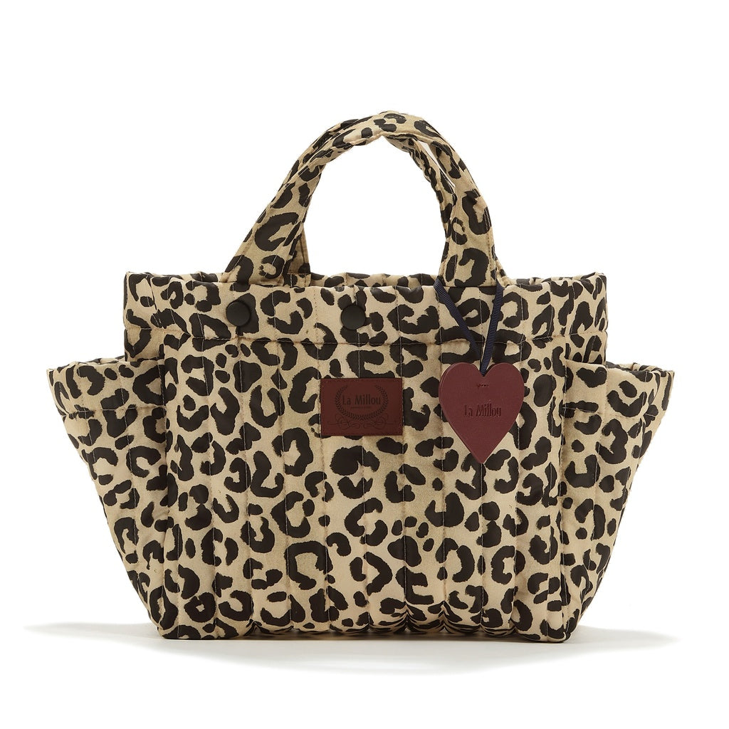 La Millou Organizer do wózka ortalion pikowany Leopard Cream