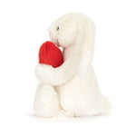 Jellycat Króliczek Kremowy z Czerwonym Sercem 18cm